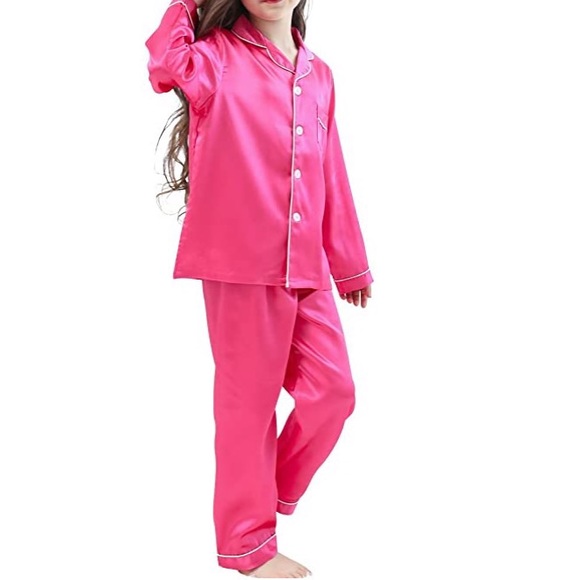 Horcute Other - NWT GIRLS ROSE COLORED 2 PIECE SATIN PAJAMA SET